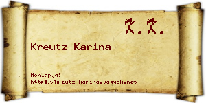 Kreutz Karina névjegykártya